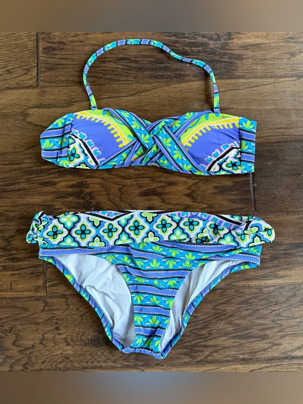 Trina Turk women’s Vibrant Bandeau Bikini Set size 4 - Picture 1 of 5